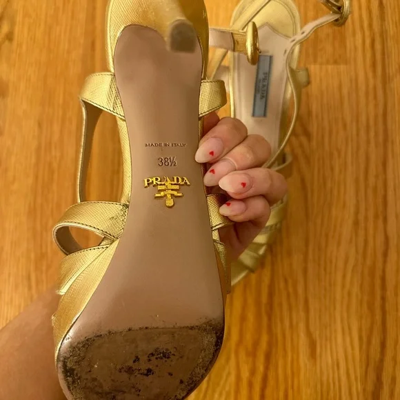 Prada Gold Heels - Picture 4 of 5